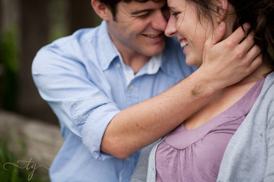 sweet intimate moment during engagement session